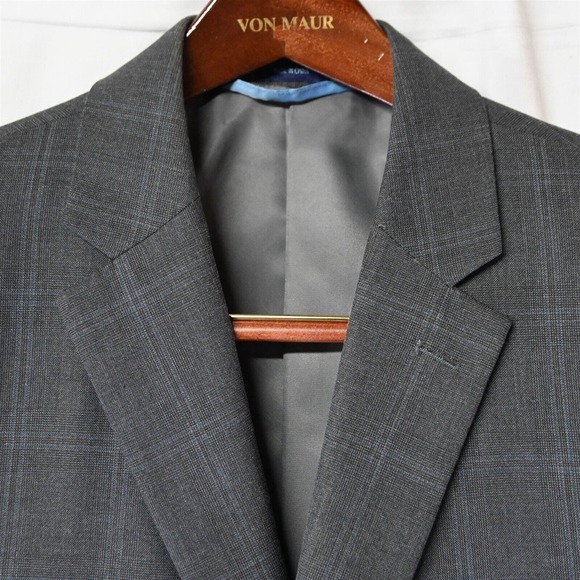 Made Cam Newton 44L Gray Plaid 2Btn Suit Jacket Blazer Sport Coat - Picture 5 of 10